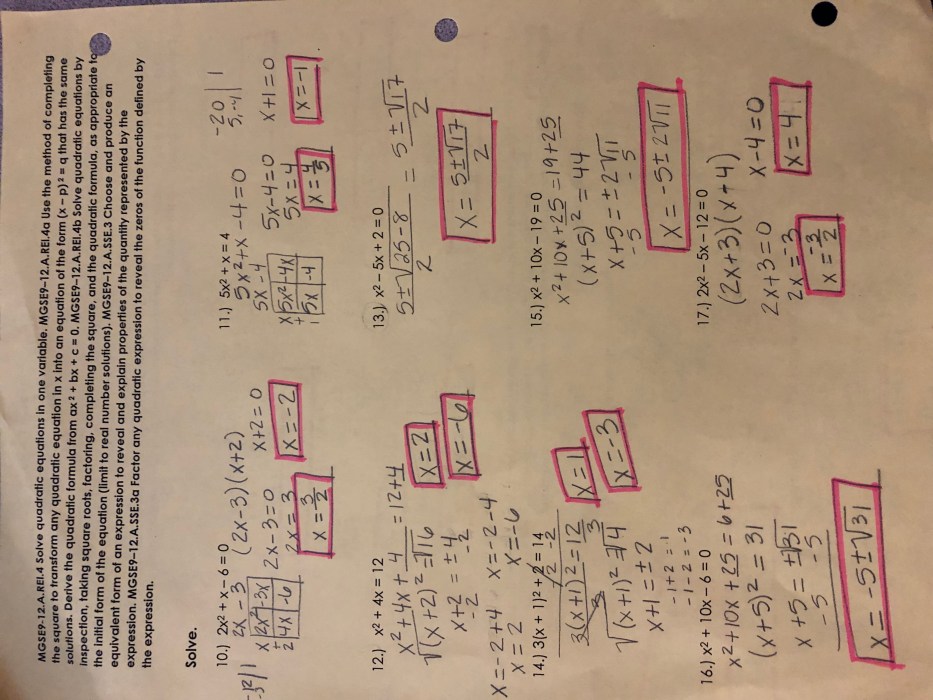 Geometry unit 6 answer key