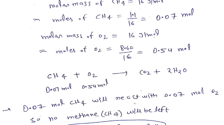 Methane molar mass solved mol transcribed problem text been show has