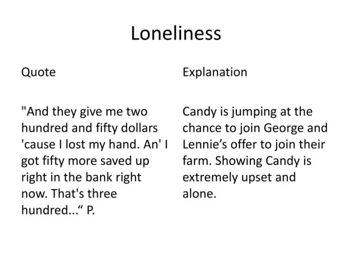 Crooks loneliness quotes with page numbers