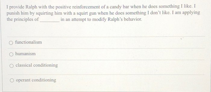 I provide ralph with the positive reinforcement