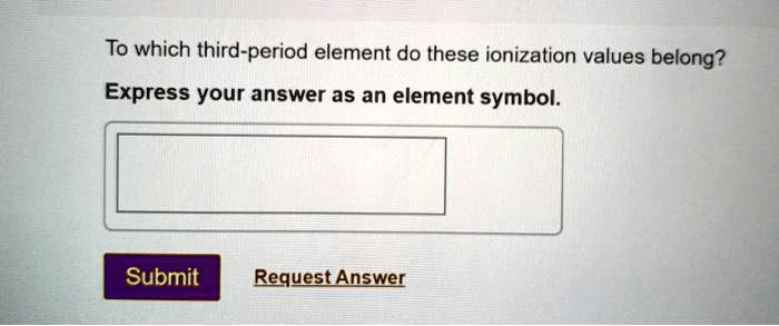 To which third period element do these ionization values belong