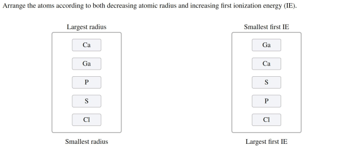 Radius answer atomic according elements arrange solved chegg smallest largest bank problem been has
